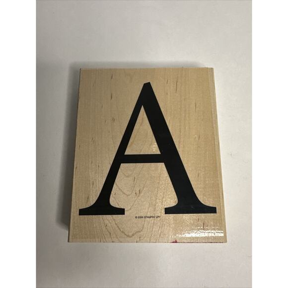 Stampin Up Monogram A Upper Case Capital “A” Large Upper Case Wood Stamp No Box - Picture 1 of 2